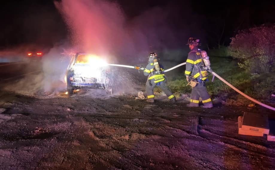Car Fire on Route 6 Woodbury Fire Department
